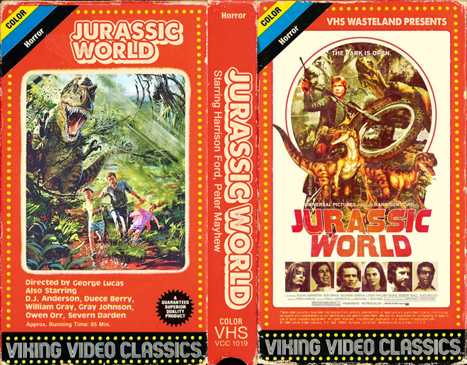JURASIC WORLD HARRISON FORD CUSTOM VHS COVER CUSTOM VHS COVER, MODERN VHS COVER, CUSTOM VHS COVER, VHS COVER, VHS COVERS